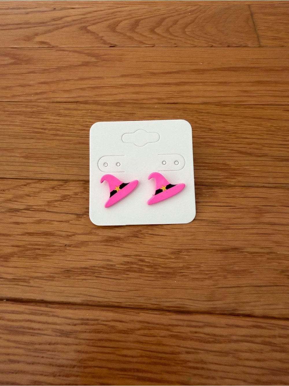 Pink Witch Hat Earrings Halloween Costume Jewelry - NWT